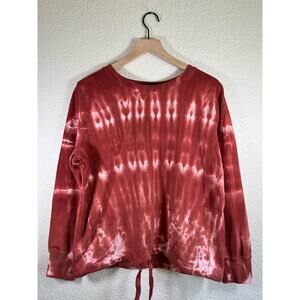 C & C California Burnt Red Tie Dye Crew Neck Sweatshirt - EUC - Size Large